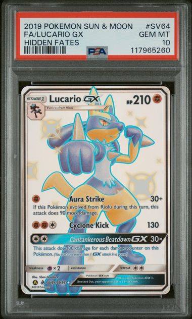 PSA 10 - Hidden Fates - Lucario Gx