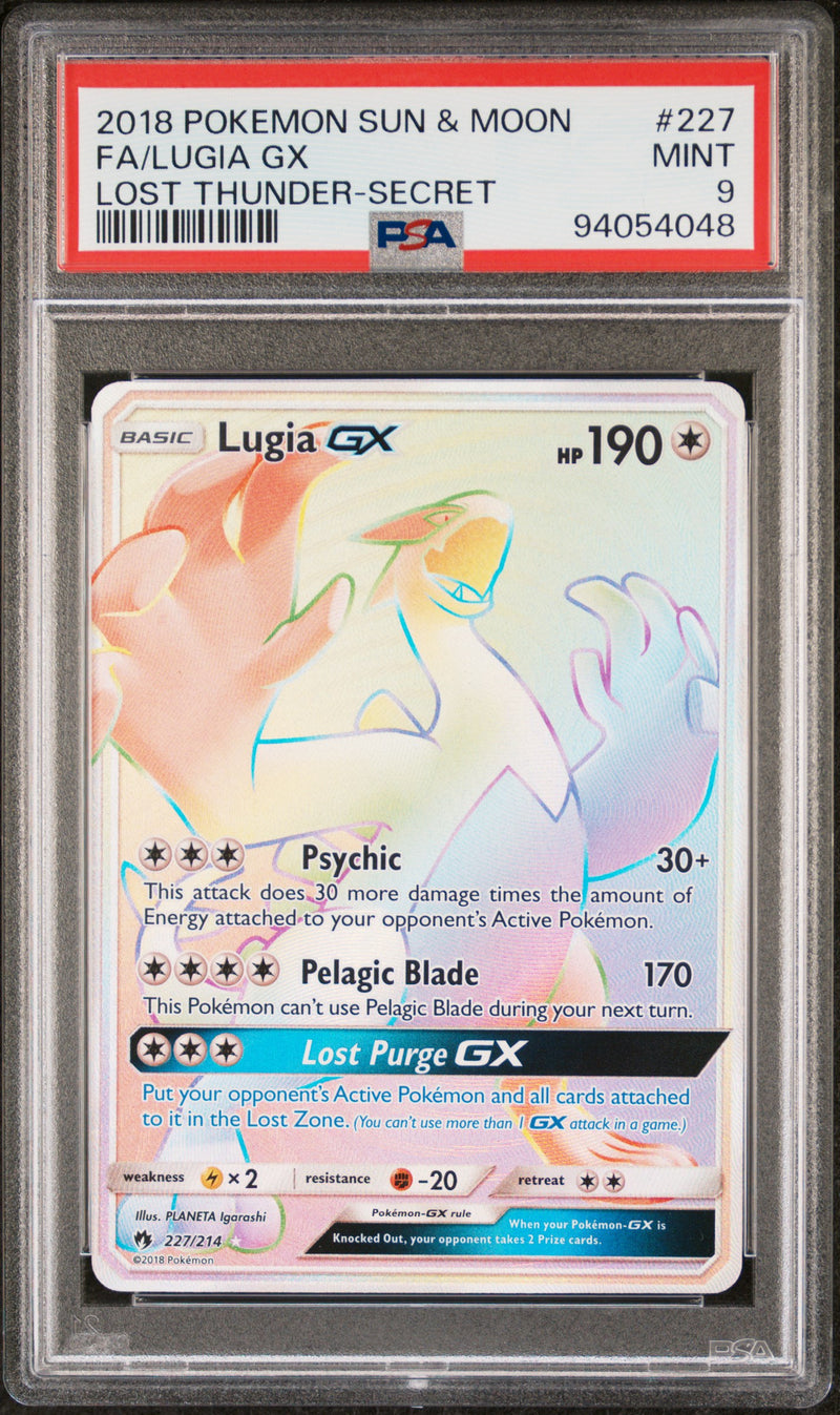 PSA 9 - Lost Thunder - Lugia GX