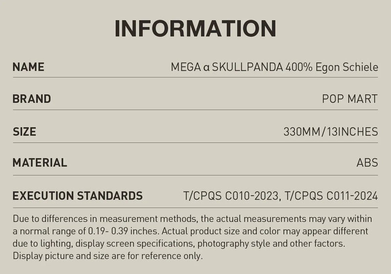 MEGA α SKULLPANDA 400% Egon Schiele