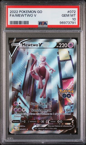 PSA 10 - Pokemon Go - Mewtwo V #072