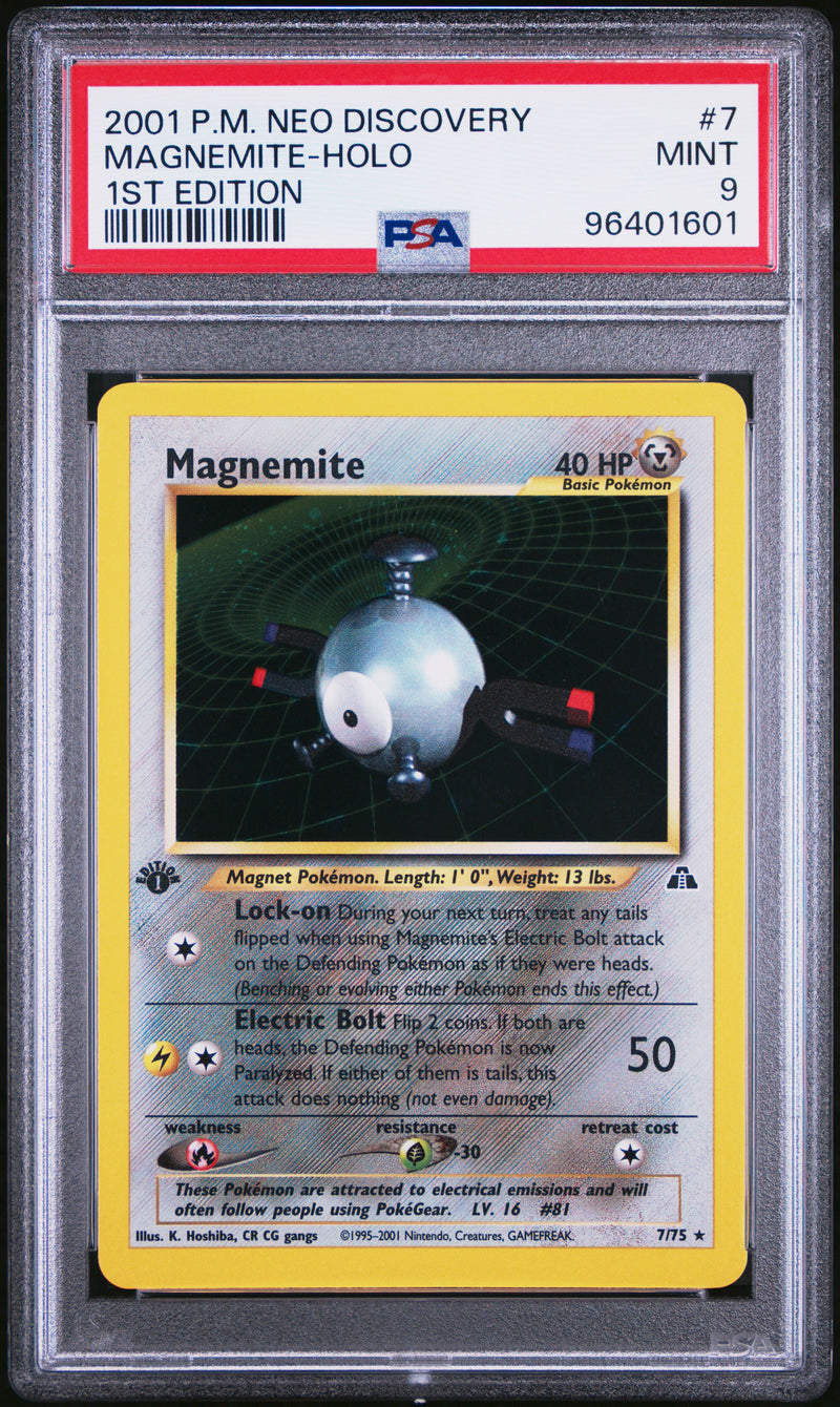 PSA 9 - Neo Discovery 1st Edition  - Magnemite