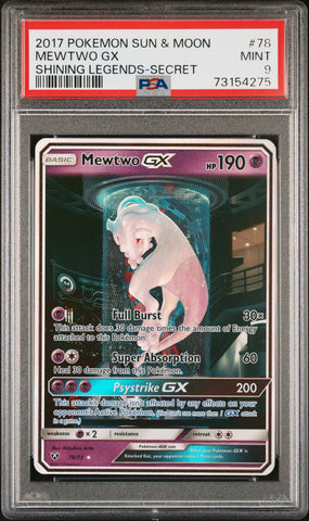 PSA 9 - Shining Legends - Mewtwo GX #78