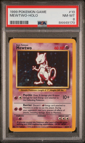 PSA 8 - 1999 Pokemon Base - Mewtwo Holo #10