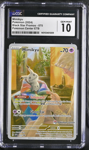 CGC  10 - Paldean Fates - Mimikyu Pokemon Center Exclusive #075