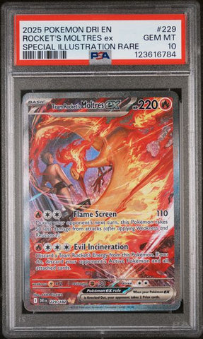 PSA 10 - Destined Rivals - Rocket's Moltres EX #229