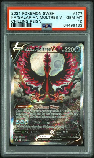 PSA 10 - Chilling Reign - Galarian Moltres V