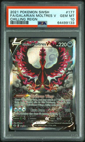 PSA 10 - Chilling Reign - Galarian Moltres V #177