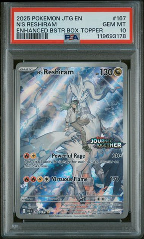PSA 10 - Journey Together  - N's Reshiram #167 STAMPED