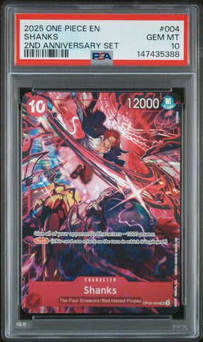 PSA 10 - English 2nd Anniversary Set - Shanks Alternate Art #004