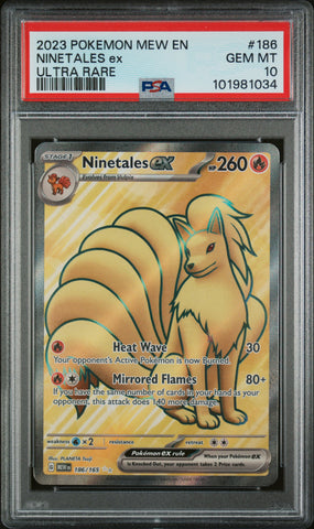 PSA 10 - Pokemon 151 - Ninetales #186