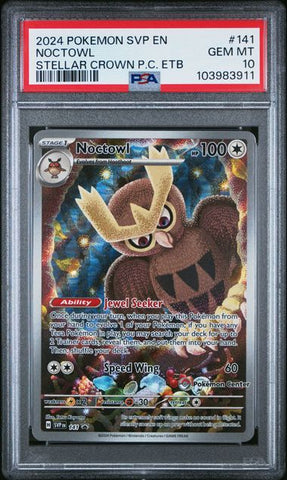PSA 10 - Stellar Crown  - Noctowl Pokemon Center Promo #141