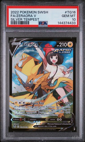 PSA 10 - Silver Tempest - Zeraora V #TG16