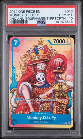 PSA 10 - 2nd Anniversary Tournament Participation - Monkey.D.Luffy #043
