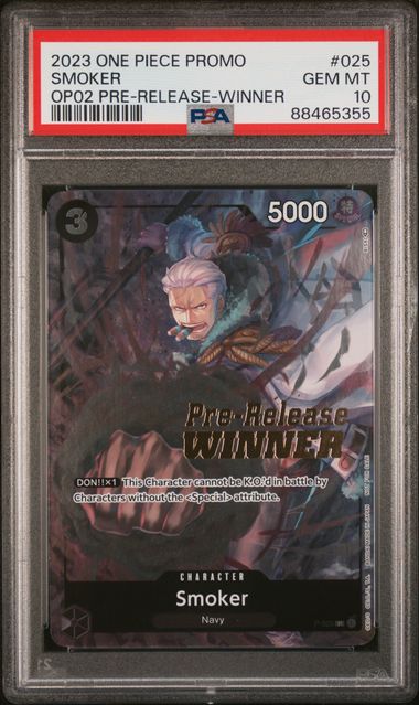PSA 10 - OP02 - Smoker (Pre-Release Winner)
