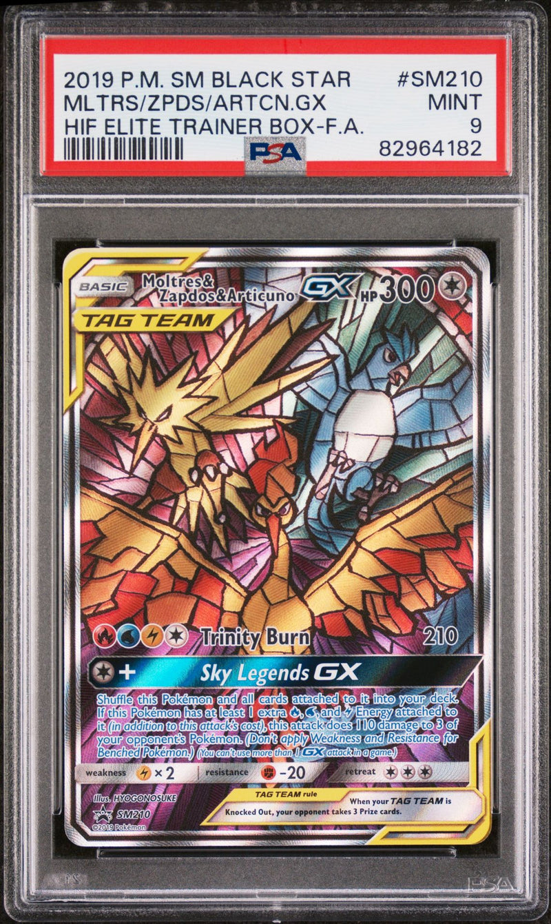 PSA 9 - Black Star Promo - Moltres & Zapdos & Articuno SM210