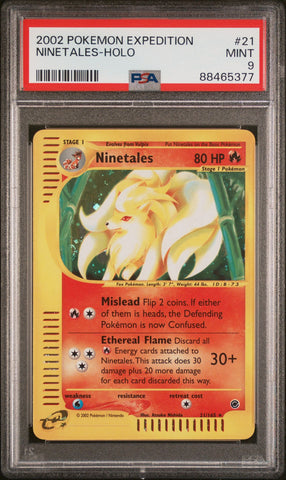 PSA 9 - Expedition - Ninetales Holo #21