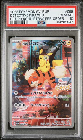 PSA 10 -  SV-P JP - Detective Pikachu #098