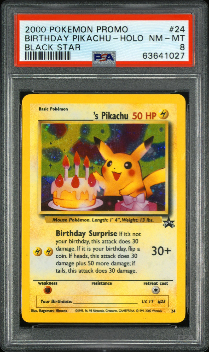 PSA 8 - Black Star Promo -  2000 Birthday Pikachu
