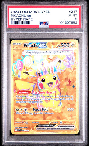PSA 9 - Surging Sparks  - Pikachu EX #247