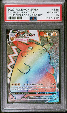 PSA 10 - Vivid Voltage - Pikachu Vmax #188