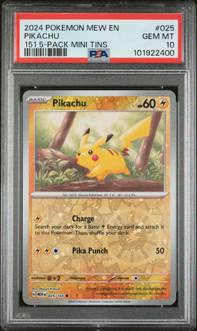 PSA 10 - Pokemon 151  - Pikachu #025 5-Pack Tin