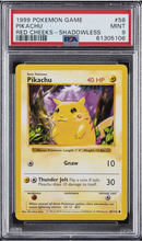 PSA 9 - 1999 Pokemon Game - Pikachu (Red Cheeks - Shadowless)