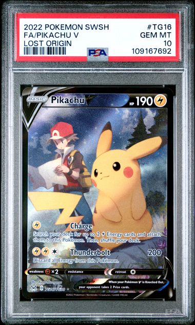 PSA 10 - Lost Origin - Pikachu V