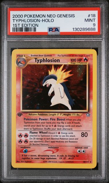 PSA 9 - Neo Genesis - Typhlosion Holo 1st Edition