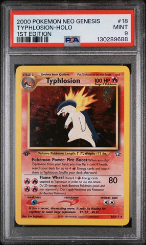 PSA 9 - Neo Genesis - Typhlosion Holo 1st Edition #18