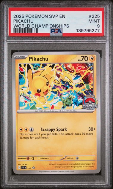 PSA 9 - 2025 World Championship  - Pikachu