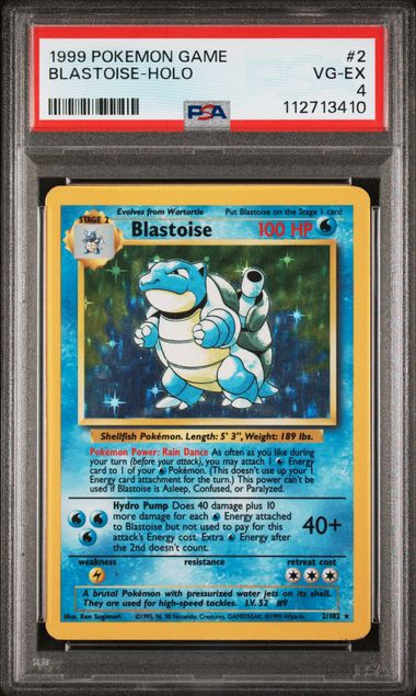 PSA 4  - 1999 Pokemon Base Unlimited - Blastoise Holo