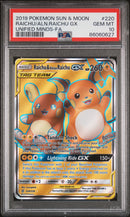 PSA 10 - Unified Minds - Raichu & Alolan Raichu GX