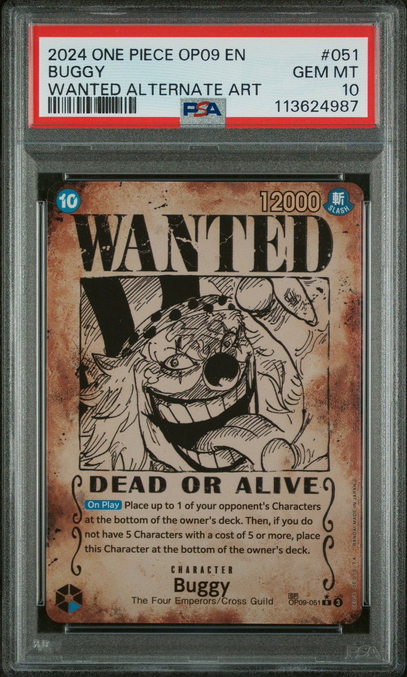 PSA 10 - OP-09  - Buggy Wanted SP