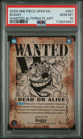 PSA 10 - OP-09  - Buggy Wanted SP