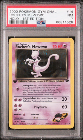 PSA 7 - Gym Challenge 1st Ed - Rocket's Mewtwo #14