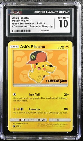 CGC 10 - I Choose You! - Ash's Pikachu #SM110