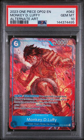 PSA 10 - Paramount War - Monkey. D. Luffy Alt Art #062