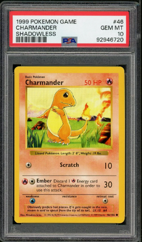 PSA 10 - Pokemon Base Set - Charmander - (Shadowless) #46