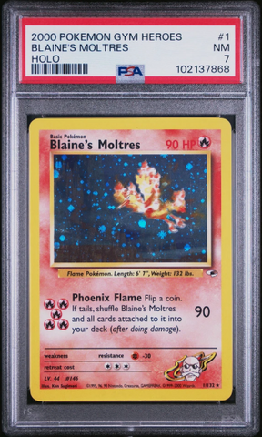 PSA 7- Gym Heroes - Blaine's Moltres Holo - #1