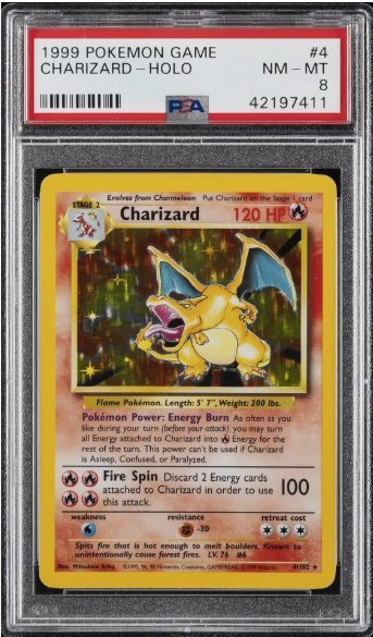 PSA 8 - 1999 Base Unlimited  - Charizard Holo