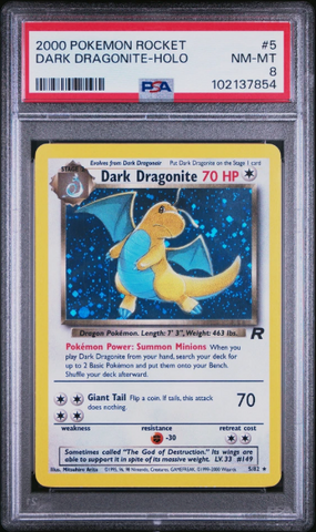 PSA 8 - Team Rocket Unlimited  - Dark Dragonite Holo #5