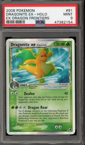 PSA 9 - EX Dragon Frontiers - Dragonite EX Holo #91