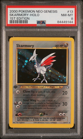 PSA 8 - Neo Genesis 1st Edition - Skarmony Holo #13