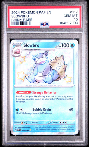 PSA 10 - Paldean Fates - Slowbro Shiny Rare #117