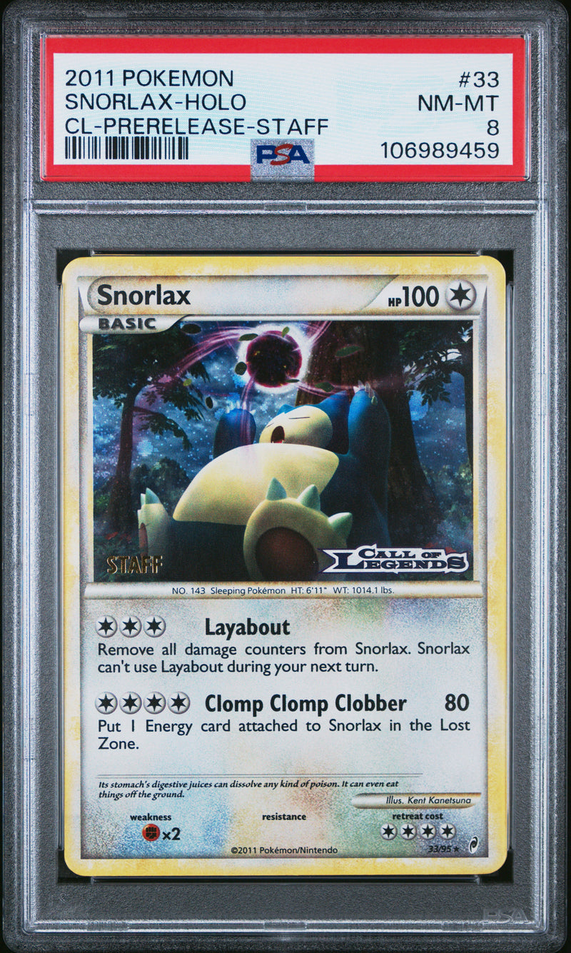 PSA 8 - Call Of Legends - Snorlax Holo STAFF