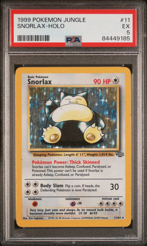 PSA 5 - Pokemon Jungle - Snorlax Holo #11