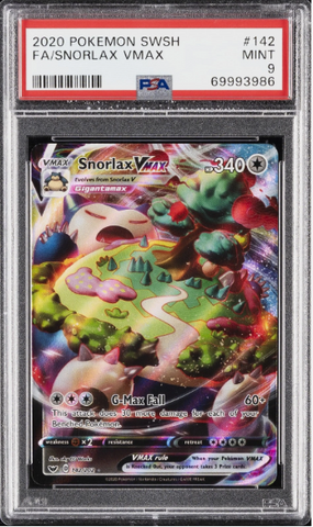 PSA 9 - SWSH Base - Snorlax VMAX #142