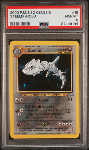 PSA 8 - Neo Genesis  Unlimited - Steelix Holo #15