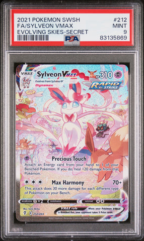 PSA 9 - Evolving Skies - Sylveon VMAX #212
