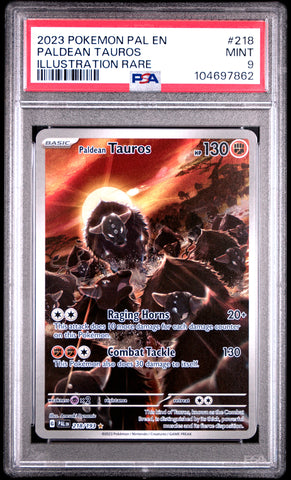 PSA 9 - Paldea Evolved  - Paldean Tauros #218